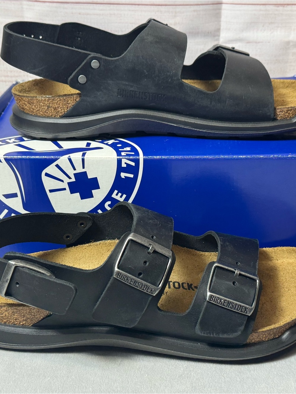 Birkenstock Black Men's Adjustable Double-Buckle Sandals